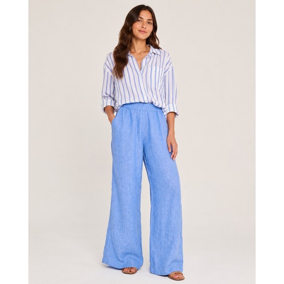 Lilly Pulitzer Pants - Lilly Pulitzer Deri Linen Palazzo Pants Beckon Blue Small NWT 010259